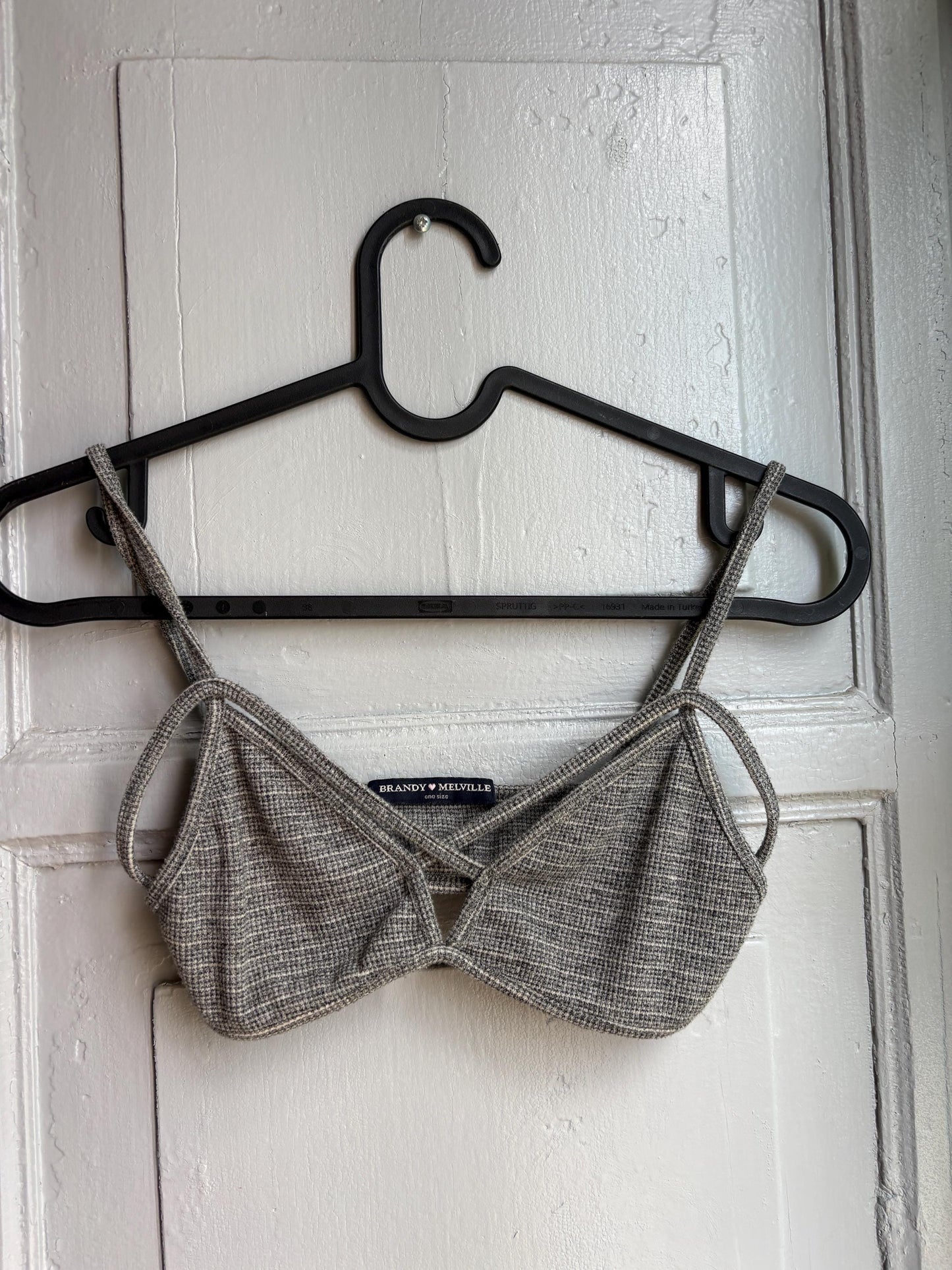 Grey Cotton Ribbed Bralette Crop Top — additional view 12