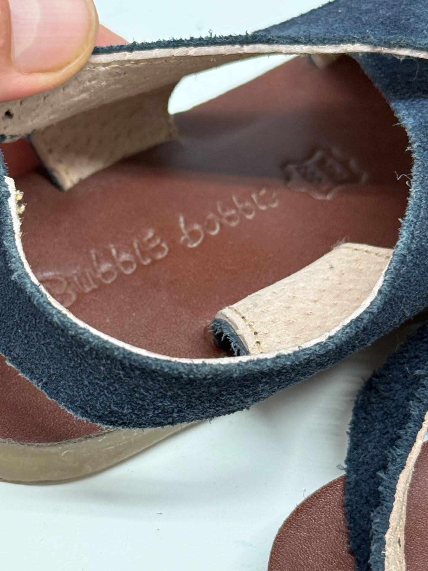 Navy suede leather sandals, Size 26 children's footwear