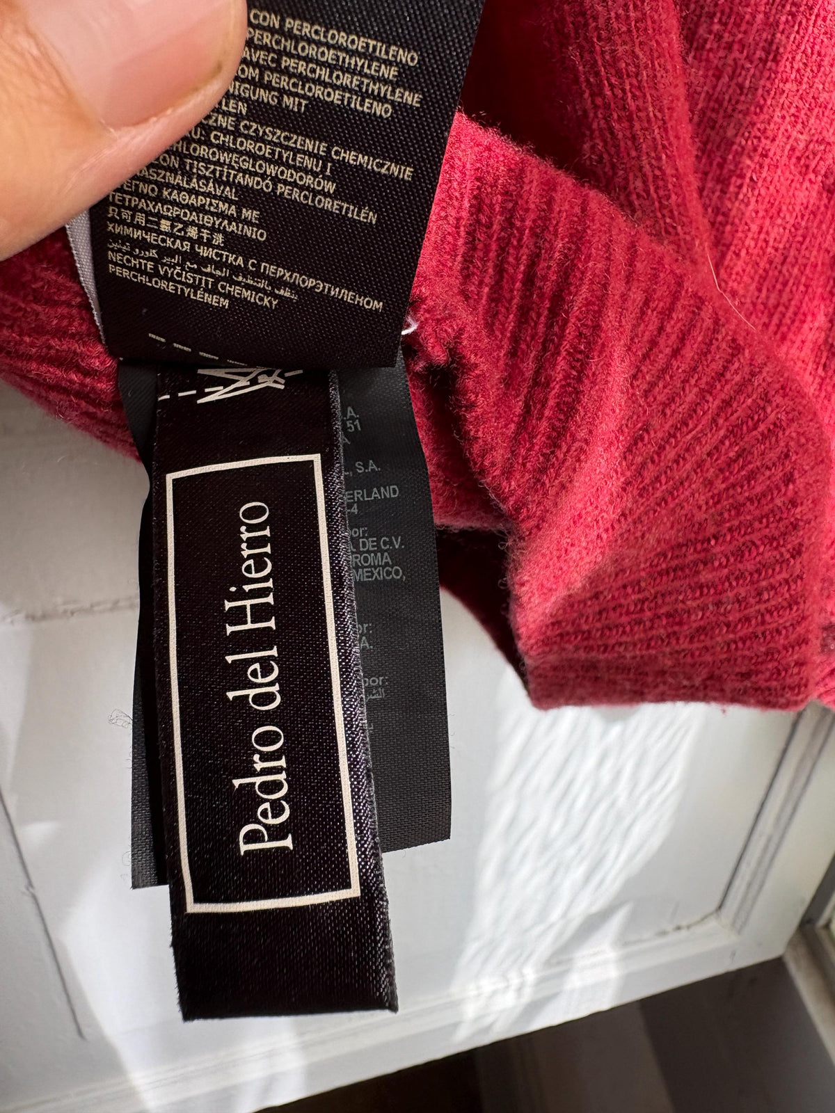 Pedro del Hierro Geelong Lambswool Jumper, Vintage Burgundy V Neck Sweater, Men's Pure Wool Knit, Quiet Luxury, Made in Spain