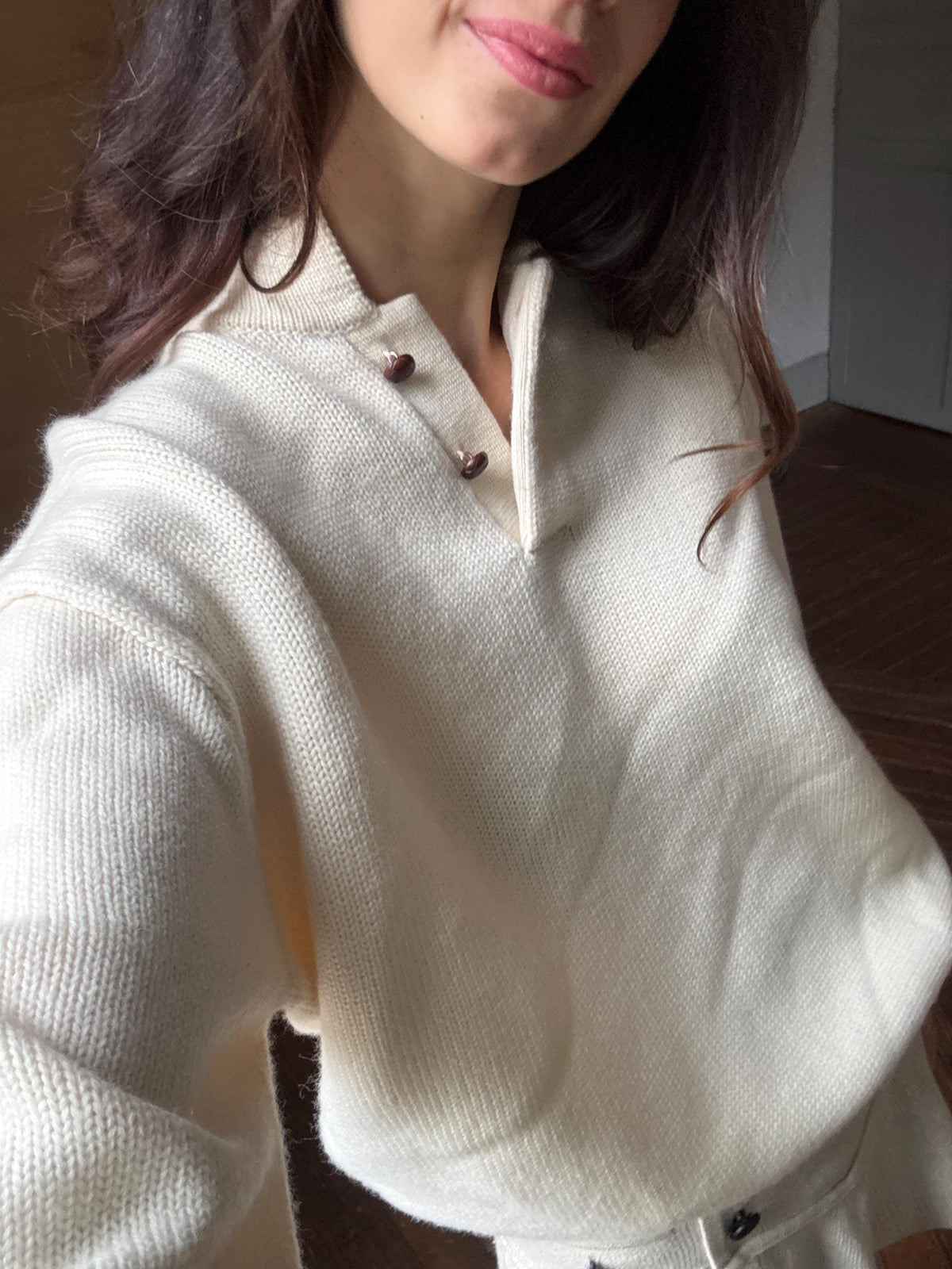 Abercrombie & Fitch Pure New Wool Jumper, Vintage Men's Knit Sweater, Cream Quarter Button Sweater, Old Money Wool Pullover, Size L