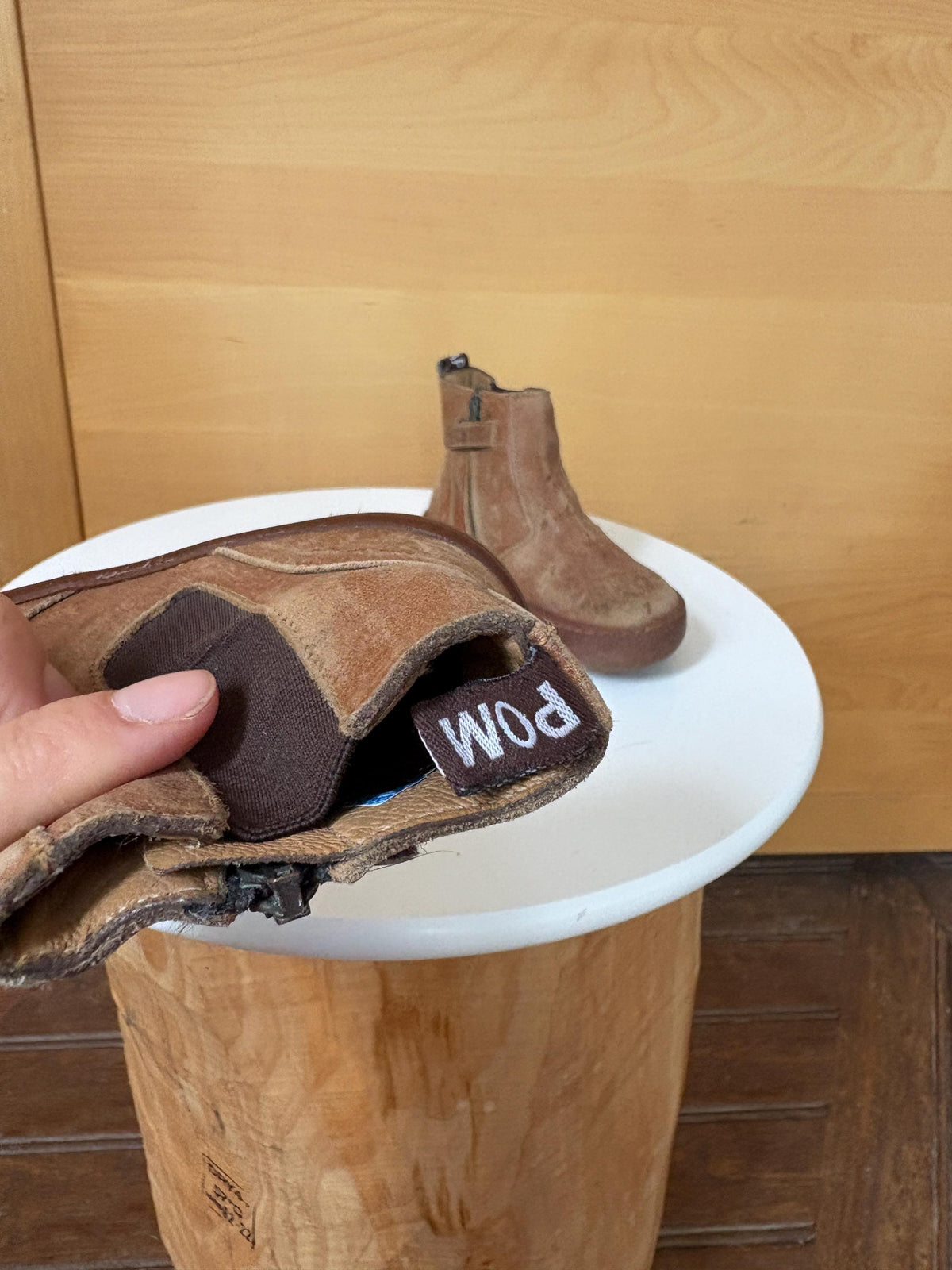 Pom d’Api Kids Leather Ankle Boots EU 26 | Cognac Brown Chelsea Boots | Preloved Children’s Shoes