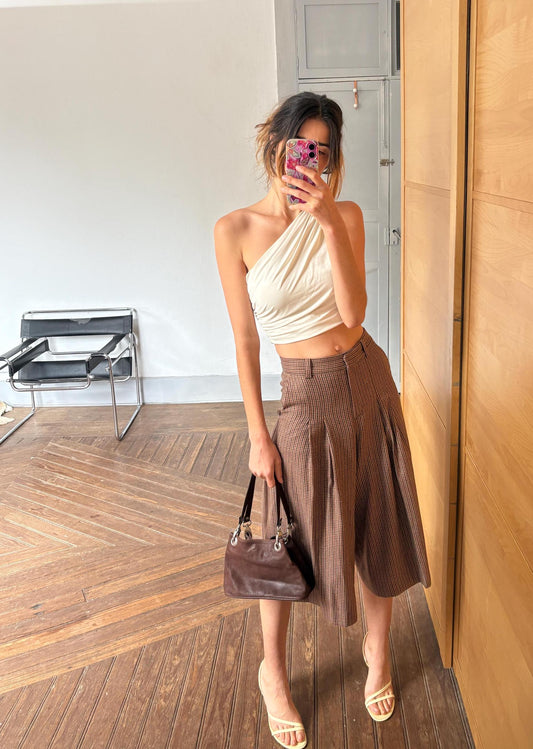 Vintage Brown Leather Shoulder Bag – Minimal Chic with a Touch of Mystery