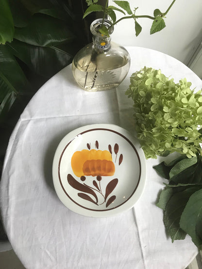 Vintage Floral Breakfast Plate Set of 3 — back view