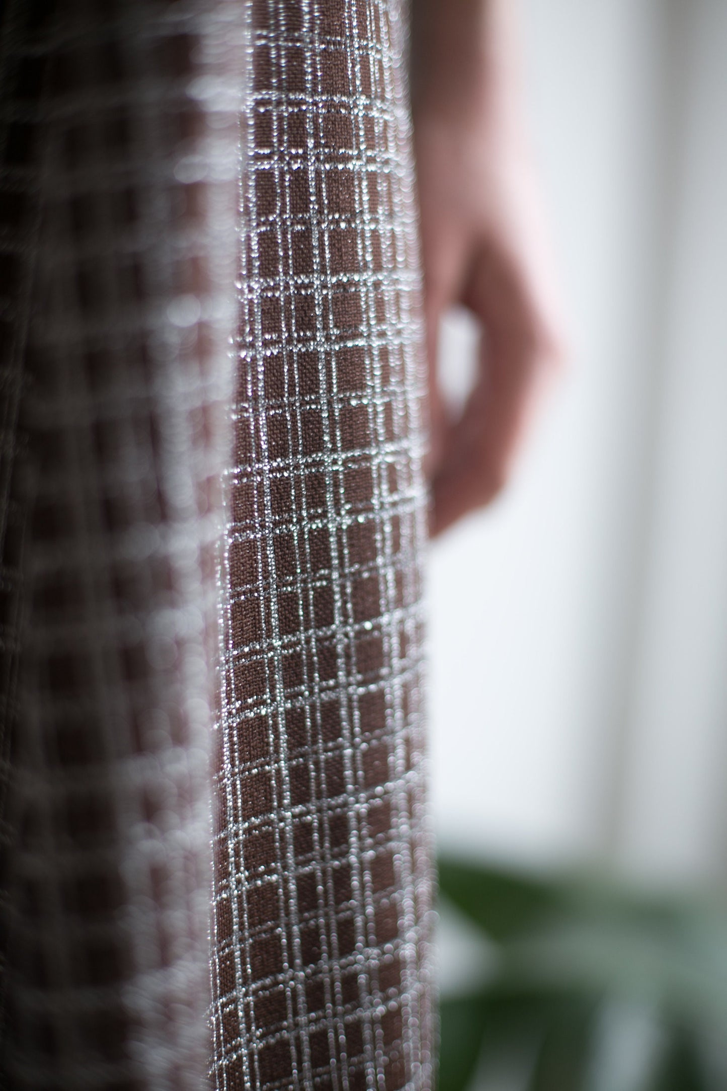 Vintage 70s Checkered Silver Lurex Maxi Skirt - Dark Academia Fashion – High Waist A-Line Disco Skirt – Retro Formal Event or Party Wear