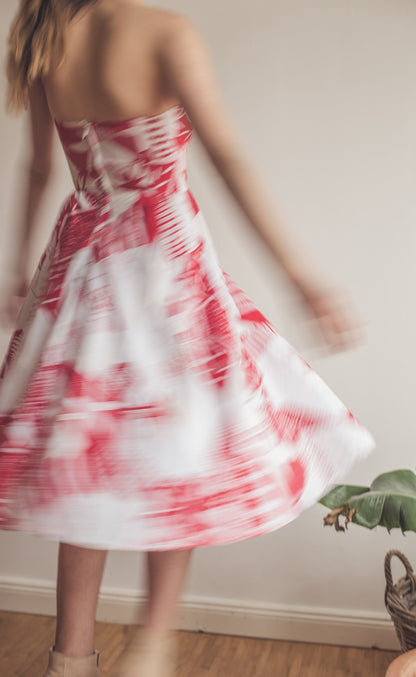 Vintage 80s Rockabilly Red Dress — additional view 8