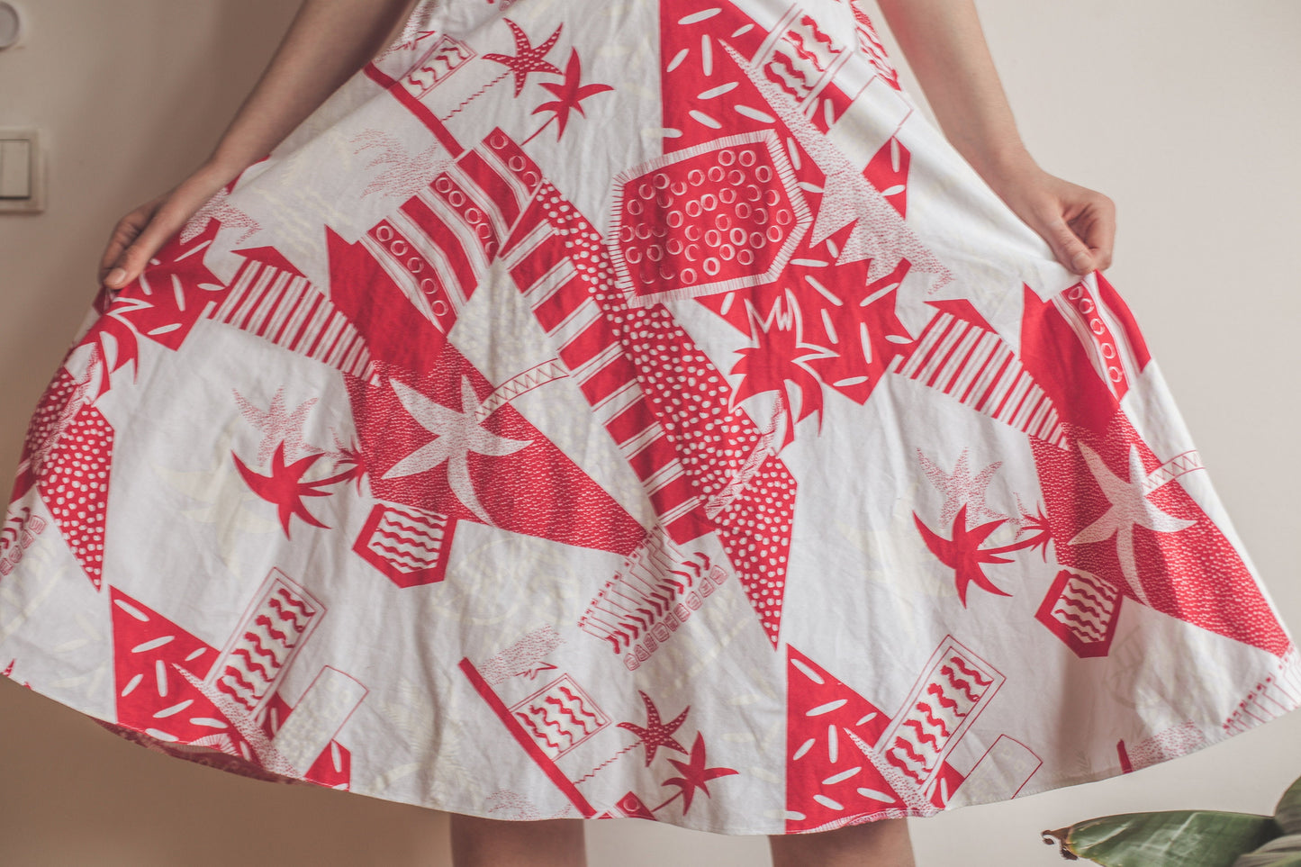 Vintage 80s Rockabilly Dress Red & White Sweetheart Neckline Prom Party Deadstock Summer