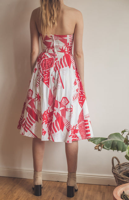 Vintage 80s Rockabilly Red Dress — additional view 9