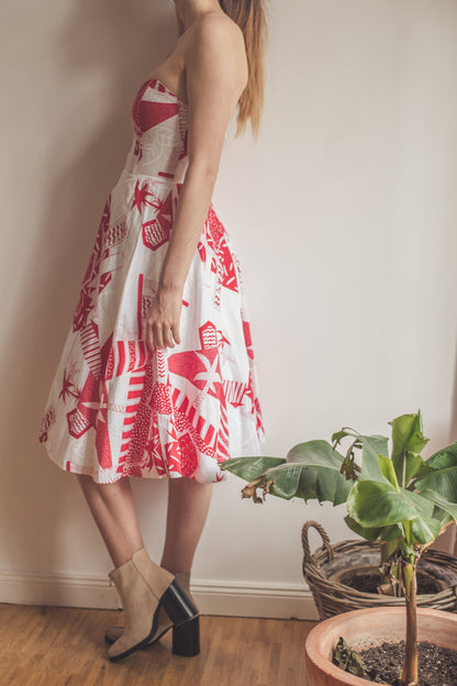 Vintage 80s Rockabilly Red Dress — additional view 10