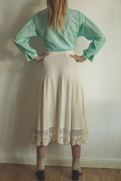 Vintage Turquoise Oversized Button Down Blouse — additional view 6
