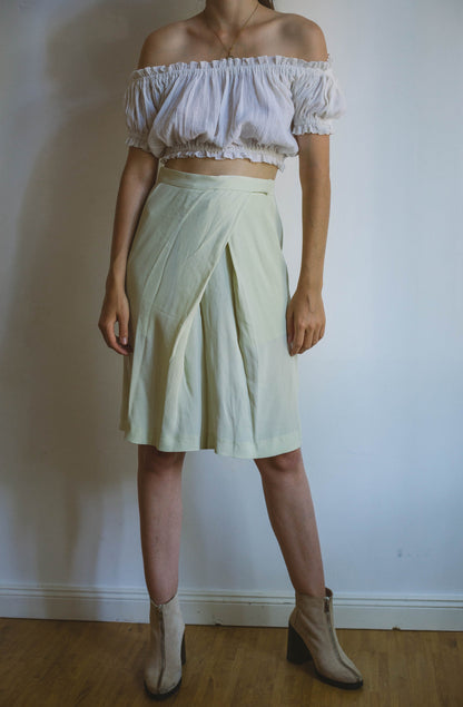 Vintage Silk High Waist Skorts — fabric close-up