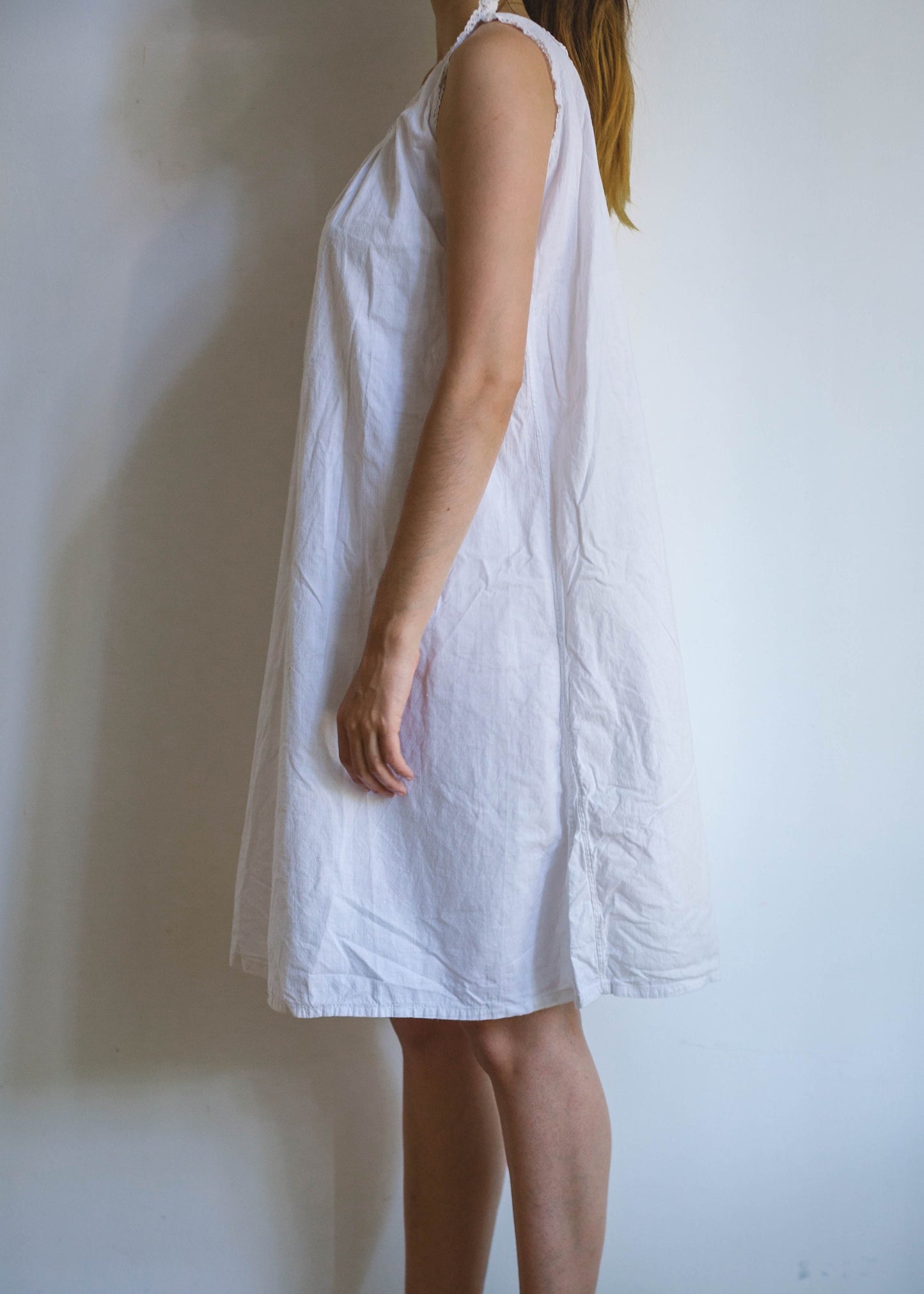 Vintage white cotton nightie, night gown, cottage core pyjamas, french antique nightgown