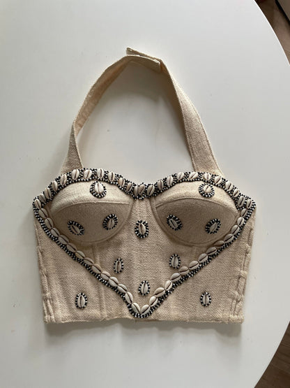 Shell-Decorated Heart Shaped Bustier — detail