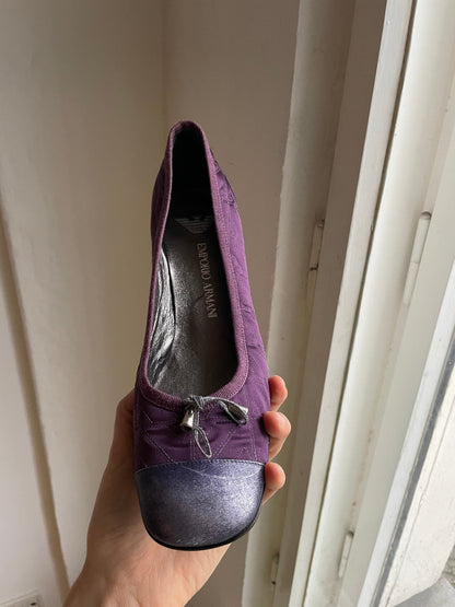 Purple Y2K Kitten Heel Pumps Emporio Armani Vintage Formal Shoes