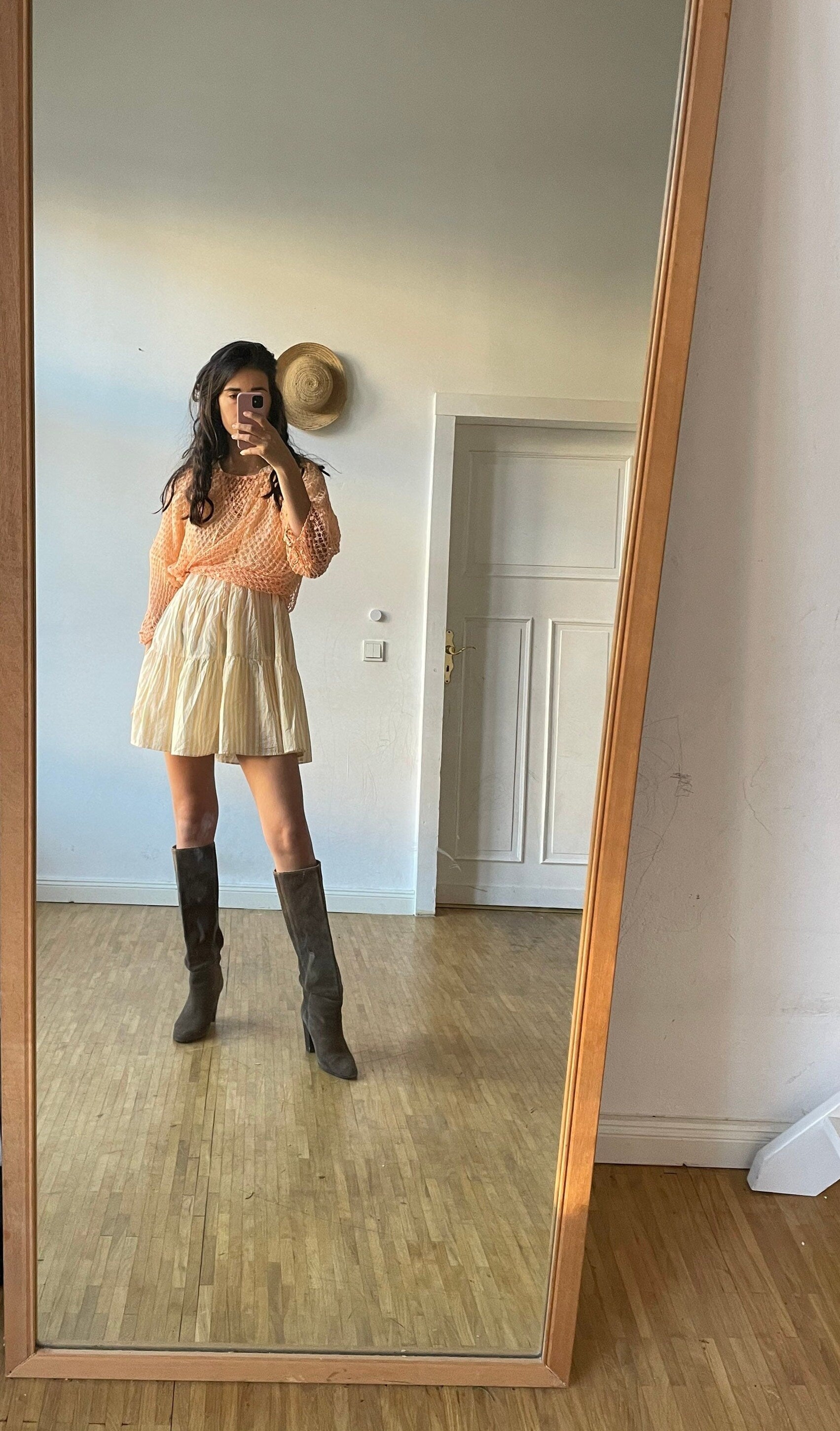 Peach summer crochet top, Sexy see through net shirt, Bikini dress, Crochet top, Peach summer shirt, Festival outfit, Orange beach top,