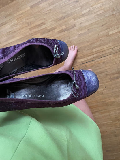 Purple Y2K Kitten Heel Pumps Emporio Armani Vintage Formal Shoes