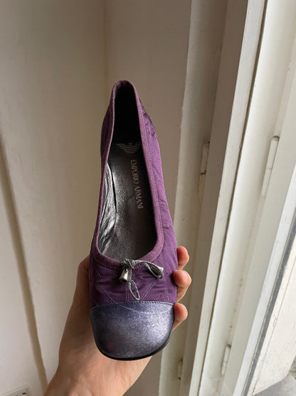 Purple Y2K Kitten Heel Pumps Emporio Armani Vintage Formal Shoes