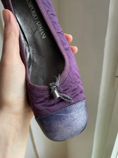 Purple Y2K Kitten Heel Pumps Emporio Armani Vintage Formal Shoes