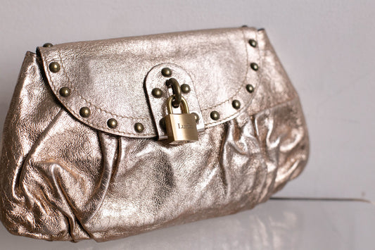 Vintage Luella Bartlett luxury brand small gold purse, Studded top quality bag, Designer wallet, New glitter purse, Cute designer bag