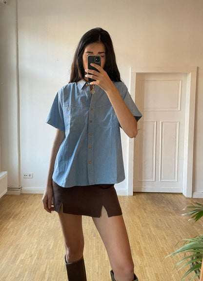 Vintage 80s Oversized Denim Shirt — additional view 6