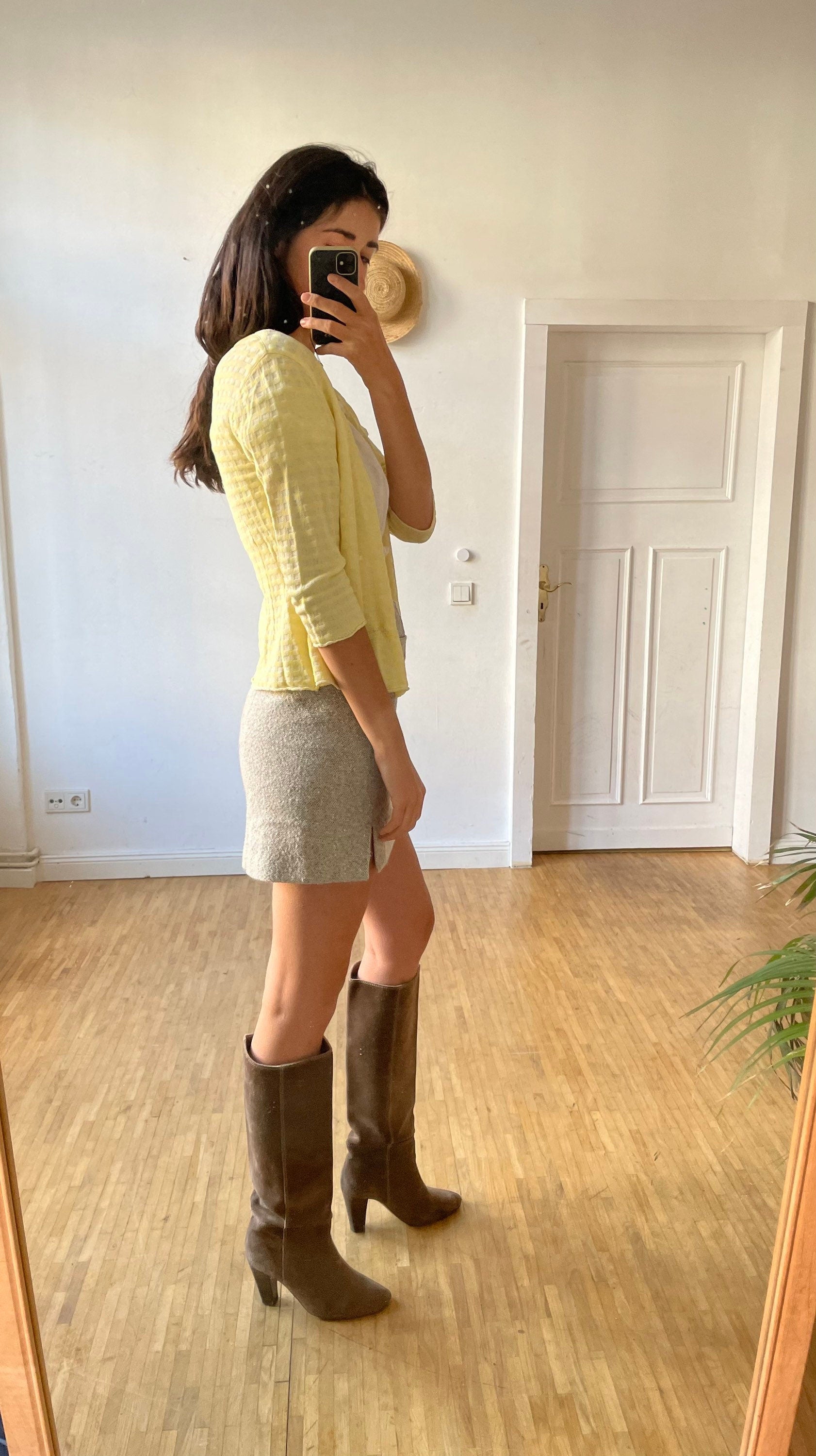 Pastel yellow Escada cardigan, Women vest, Vintage summer wear, 60s feminine clothing, Vintage designer clothing,