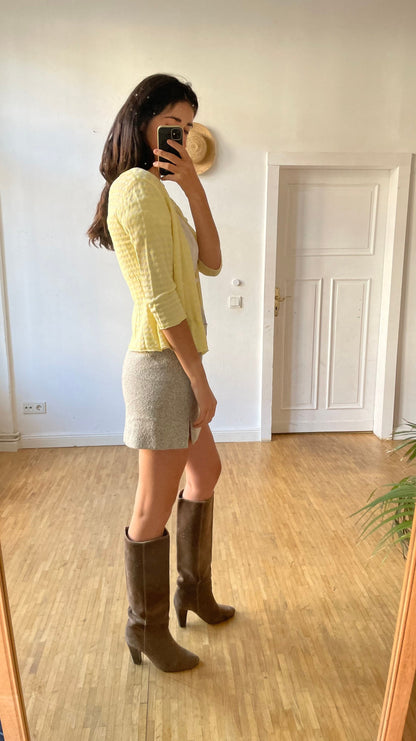 Pastel Yellow Escada Cardigan, 60s Vintage Summer Wear