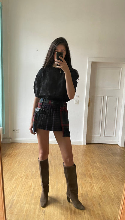 Vintage 80s Black Puff Sleeve Top — additional view 6