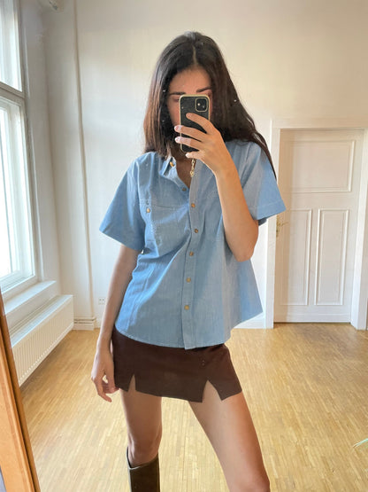 Vintage 80s Oversized Denim Shirt — additional view 7