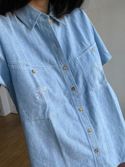Vintage 80s Oversized Denim Shirt — additional view 8