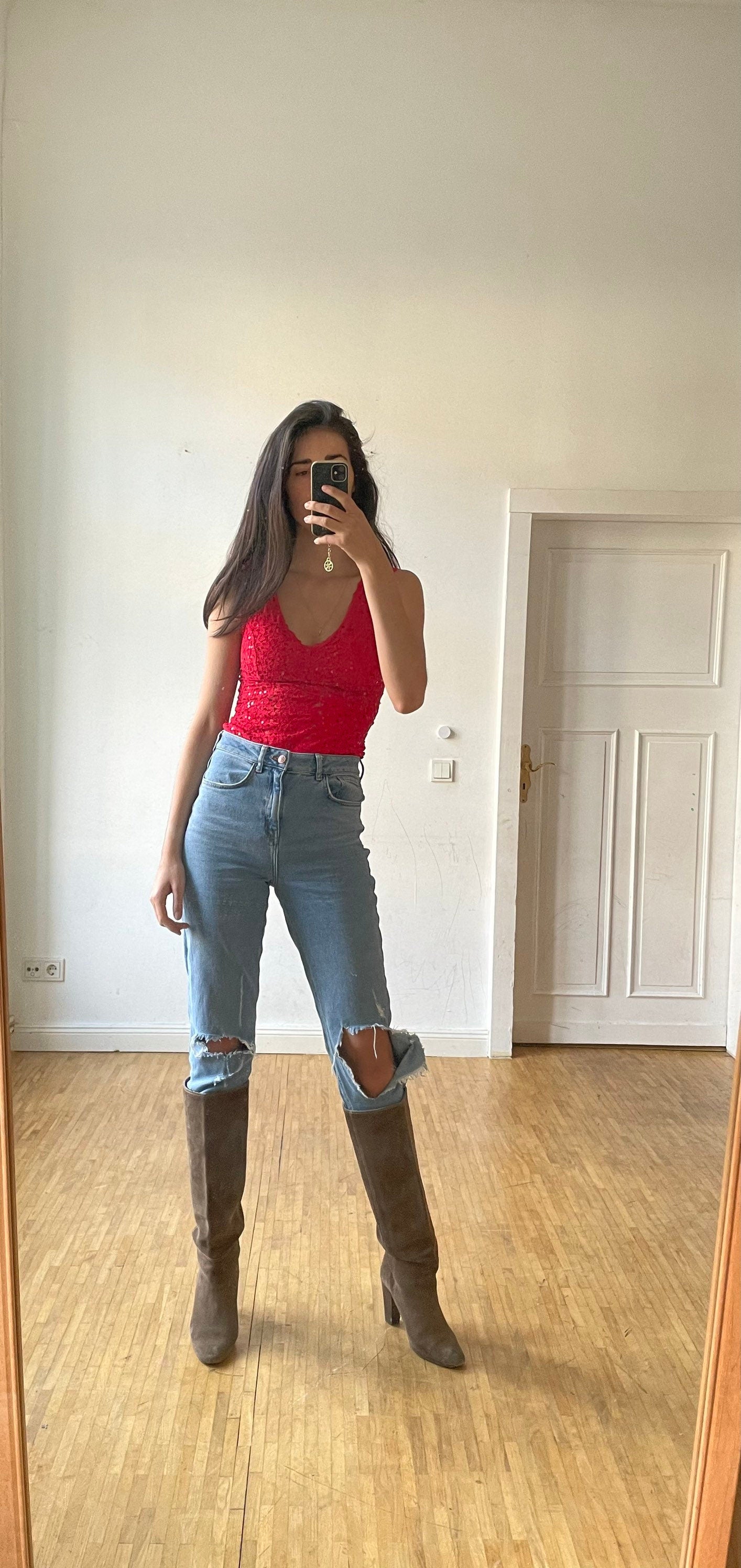 Gorgeous red sequin femme fatale leotard, Vibrant glitter one piece, Boujee deep v camisole, Vintage bodysuit, Clubbing top, Christmas top