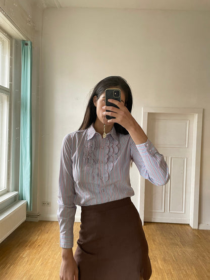 Cotton Ruffle Blouse for Festive Elegance — back view