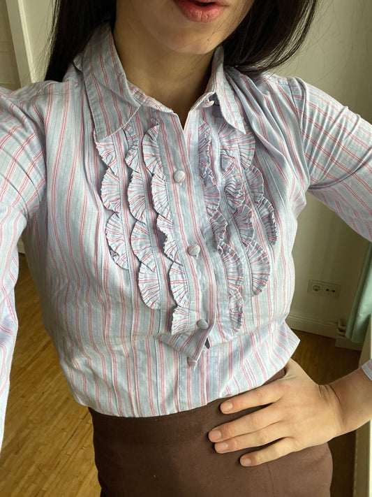 Festive woman blouse, Christmas elegant clothing, Cotton Ruffle blouse, Cottage core shirt, Romantic blouse, Classic Summer shirt,