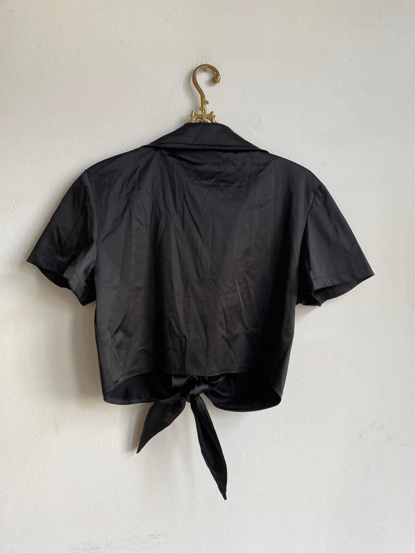 Italian Vintage Black Cropped Blouse — additional view 11