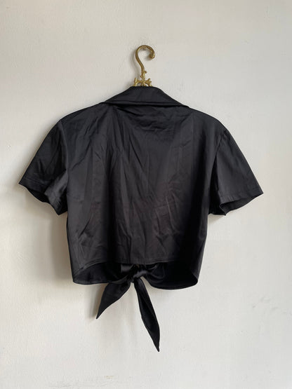 Italian Vintage Black Cropped Blouse — additional view 11