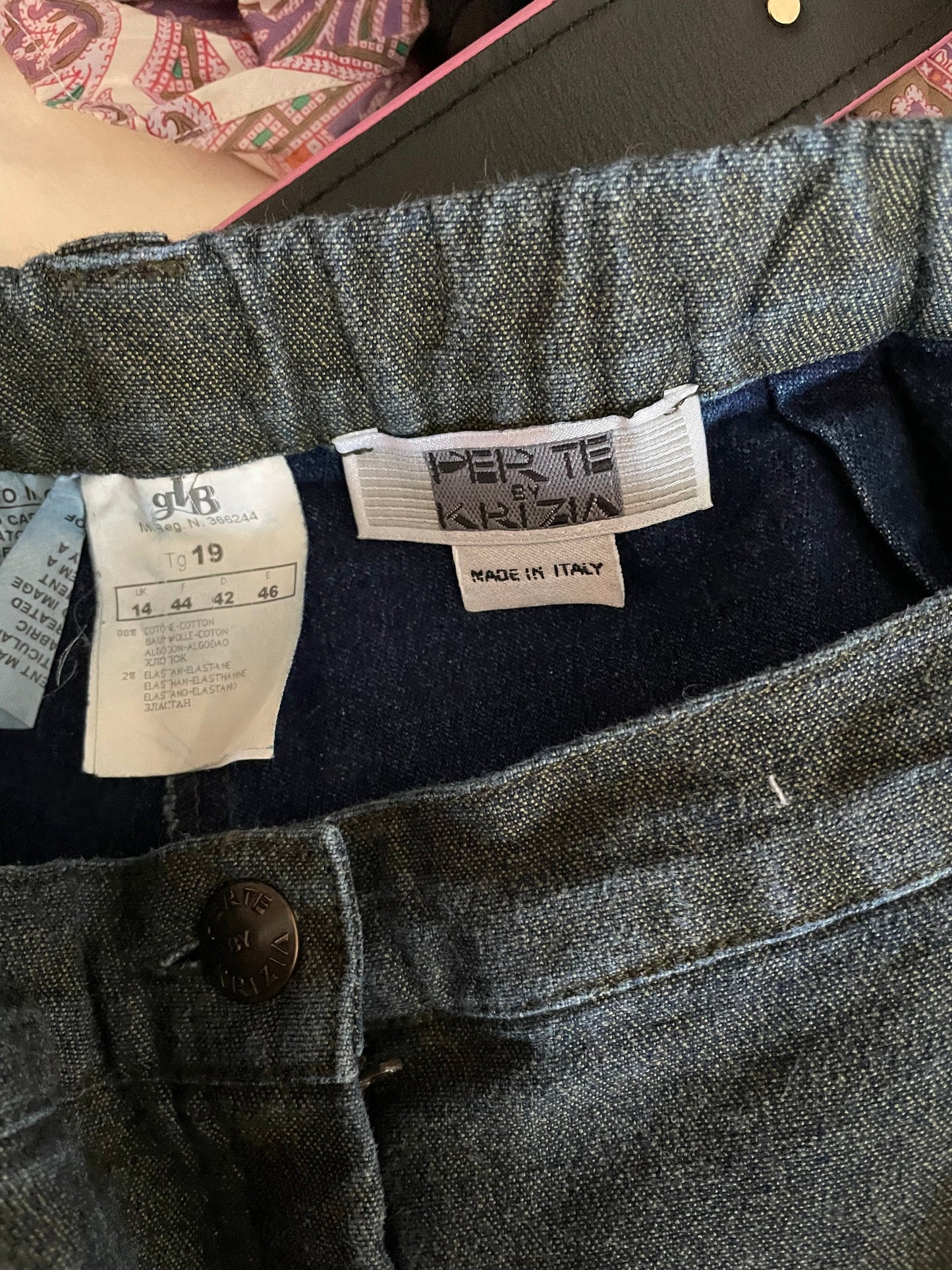 Krizia vintage denim trousers, Straight jean, Vintage Style, High Waisted Pleated, Slow Fashion, Designer pants, High rise Harry styles,