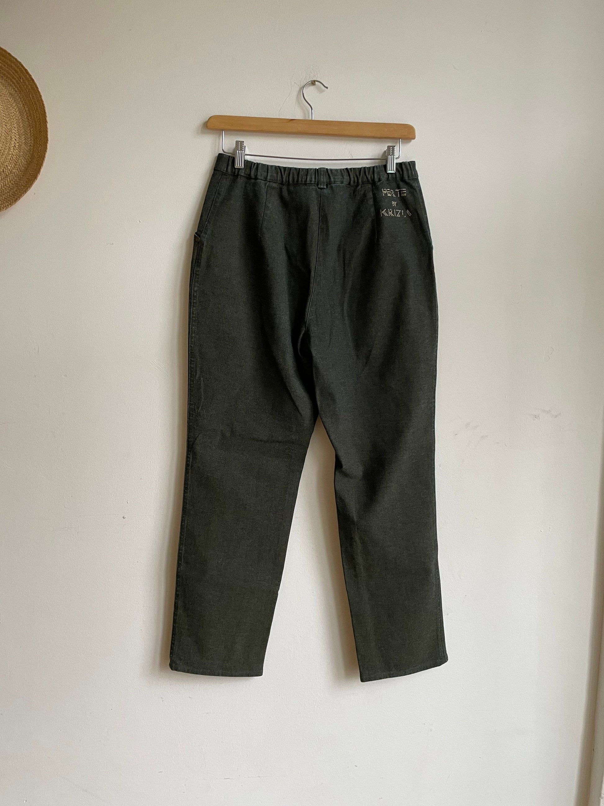 Krizia vintage denim trousers, Straight jean, Vintage Style, High Waisted Pleated, Slow Fashion, Designer pants, High rise Harry styles,