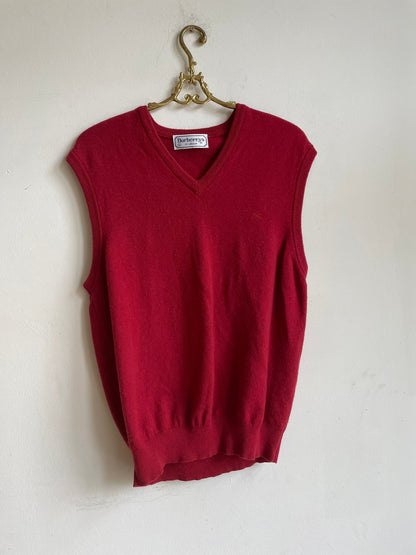 Vintage Red Wool Burberry Pullover — additional view 6