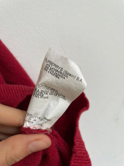 Vintage Red Wool Burberry Pullover — additional view 8