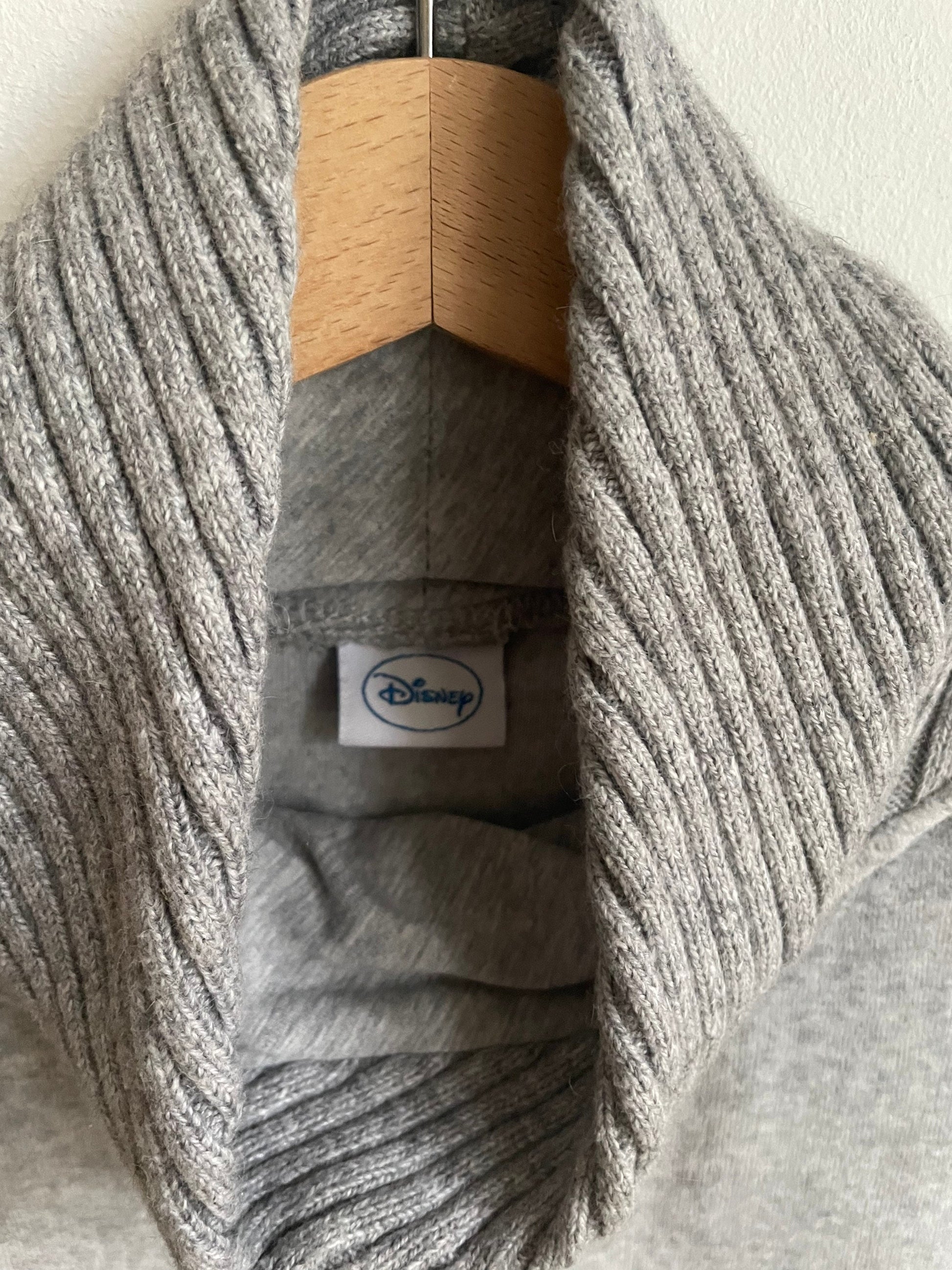 Vintage Disney Daisy Duck Kids Pullover Sweater, 1990s Grey Turtleneck Jumper, Size 10 (140), Lace & Sequin Embellishments