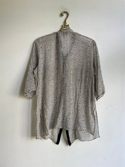 Black And White Sheer Silk Vintage Blouse — additional view 8