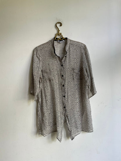 Black And White Sheer Silk Vintage Blouse — additional view 9