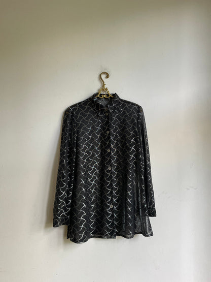 Sheer Black Glitter Women’s Blouse — additional view 8