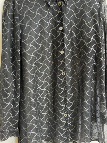 Sheer Black Glitter Women’s Blouse — additional view 9