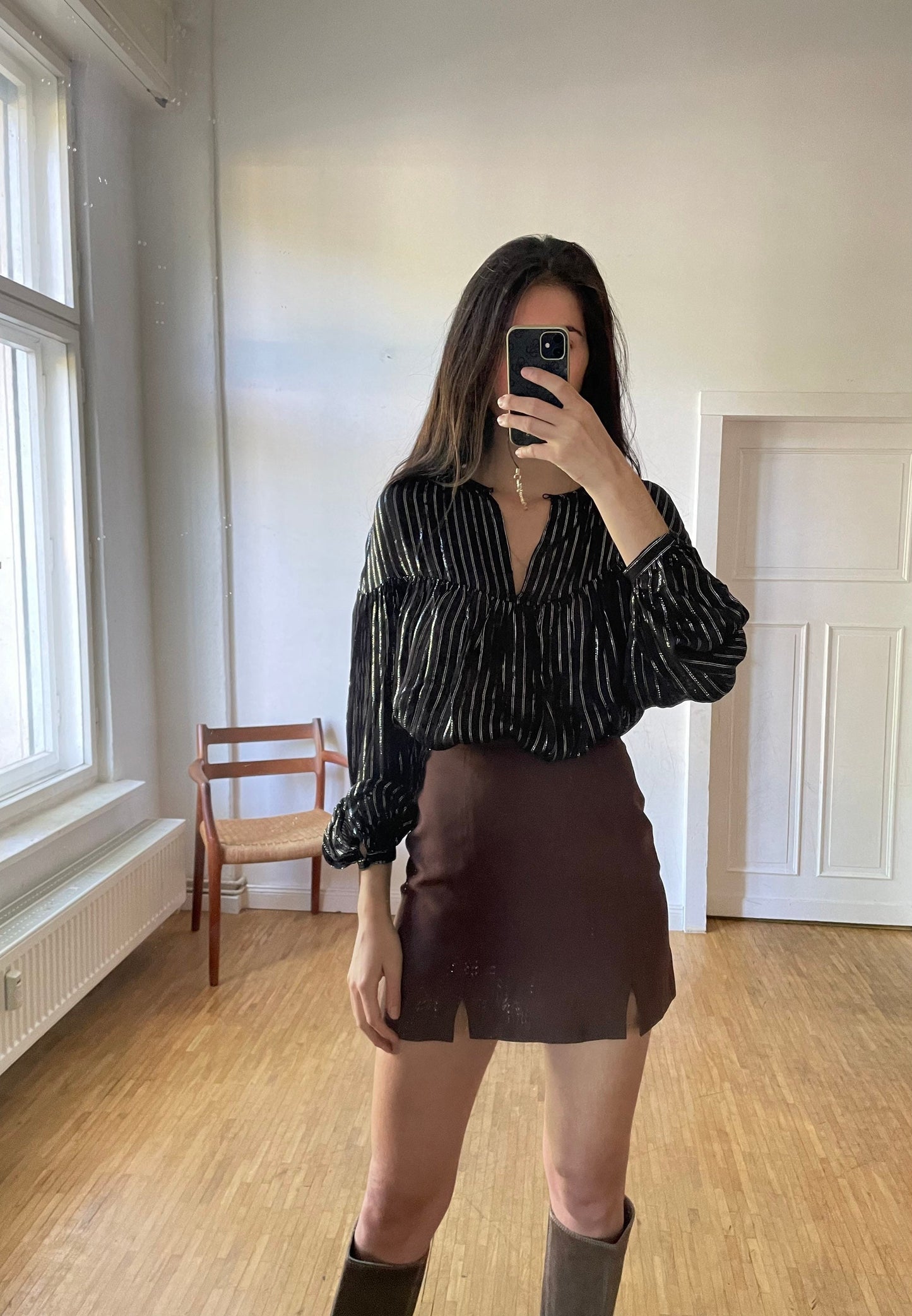 Black and silver glitter blouse, Vintage Old years eve outfit