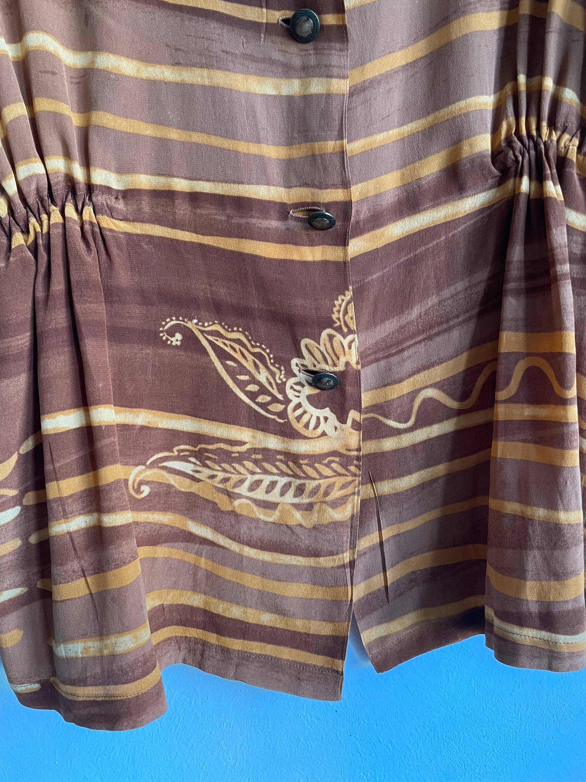 Retro 70s Burnt orange blouse woman blouse, Vintage relaxed shirt, Retro beach shirt, Oversized comfortable summer blouse, Long shirt