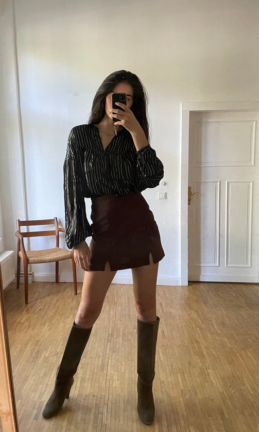 Black and silver glitter blouse, Vintage Old years eve outfit