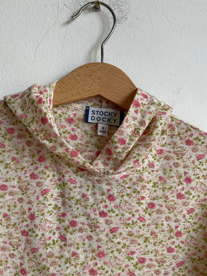 Vintage Floral Hooded Shirt For Girls — additional view 5