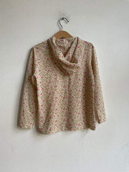 Vintage Floral Hooded Shirt For Girls — additional view 6