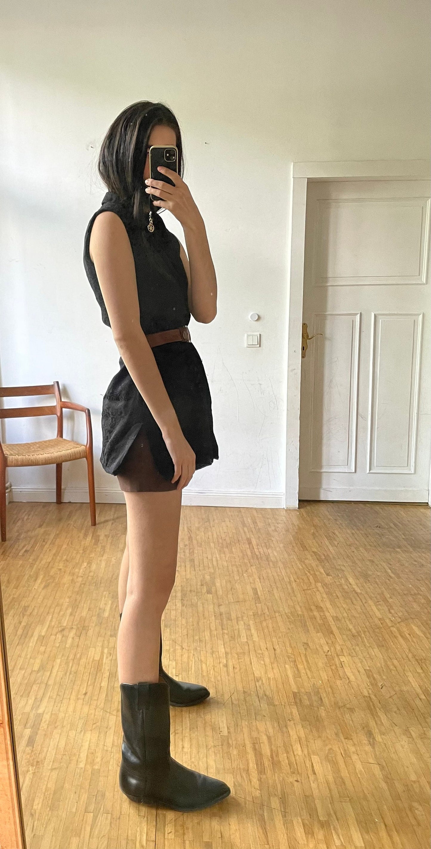 Dark academia Long black waistcoat, Gothic vest, Vintage black jacket, Goth clothing, Black party mini dress, Vampire costume cardigan