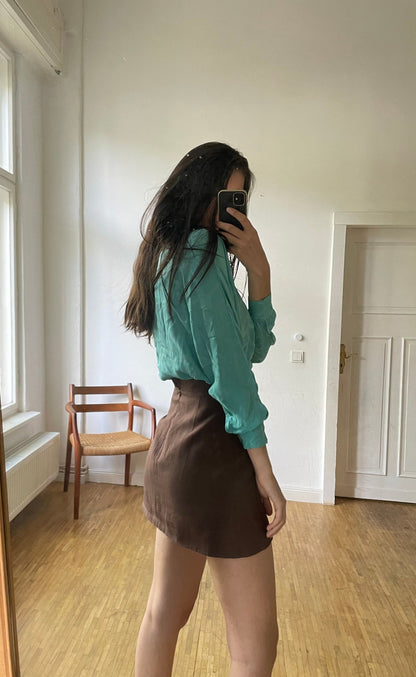 Turquoise Silk Frill Blouse — additional view 6