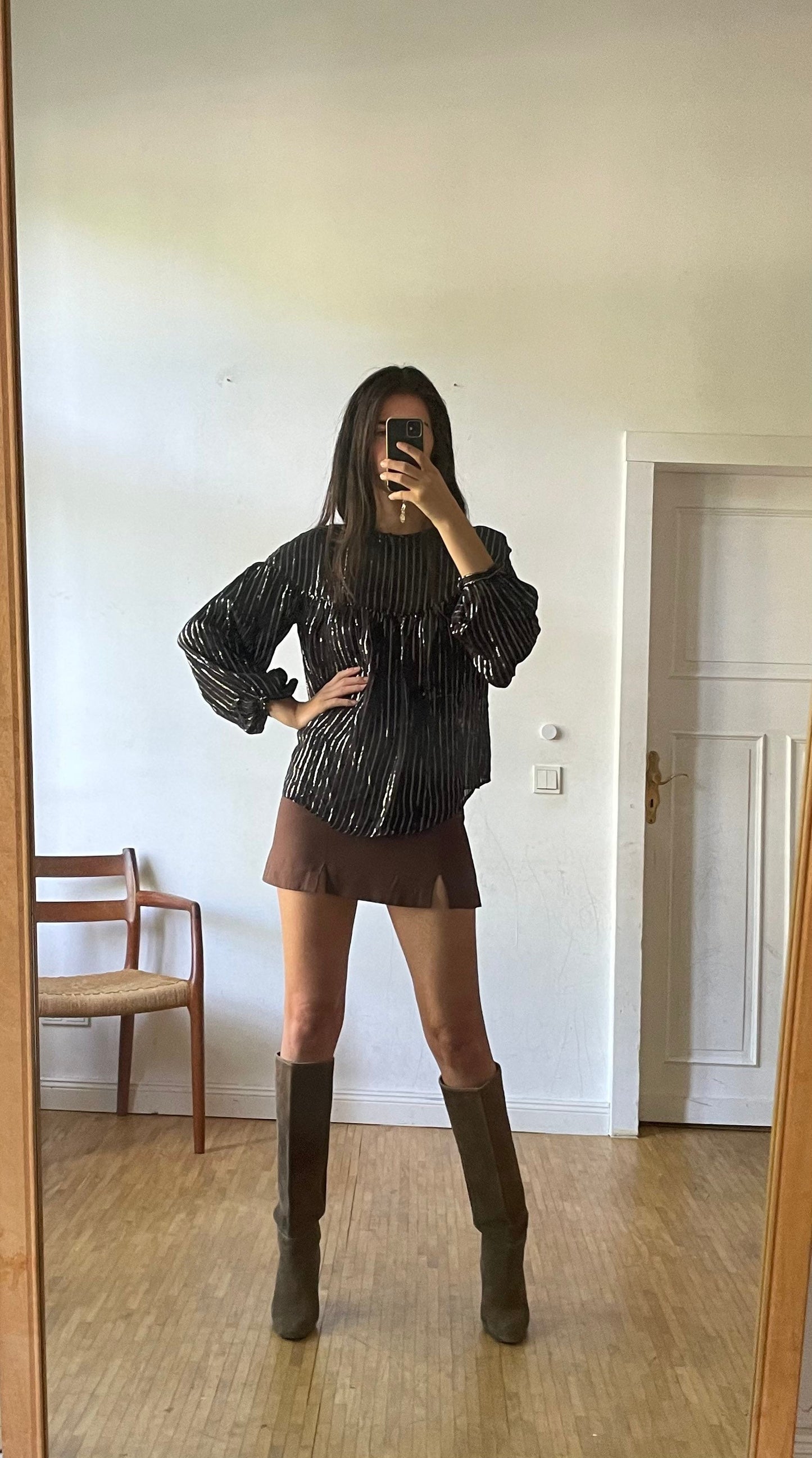 Black and silver glitter blouse, Vintage Old years eve outfit